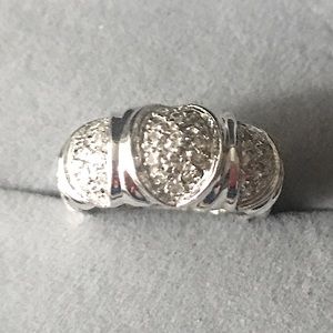 925 Vintage Cluster Lab Created Diamond Ring